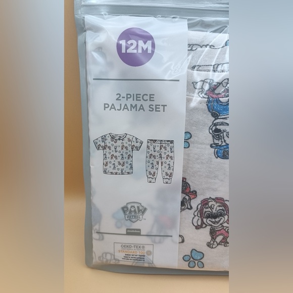 Paw Patrol 12 month 2 piece  Pajama Set - Gray and Blue - Picture 3 of 4